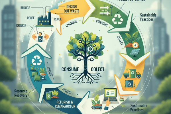 an infographic explaining the key circular economy business models for sustainable practices.